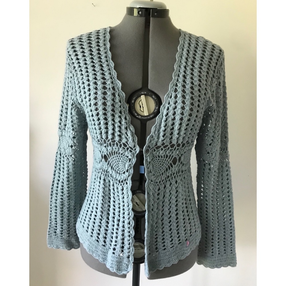 Crochet blue cardigan